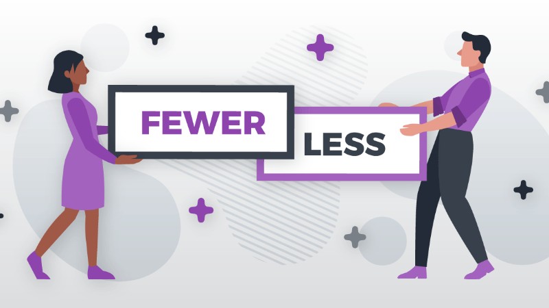 如何正確使用 fewer 和 less